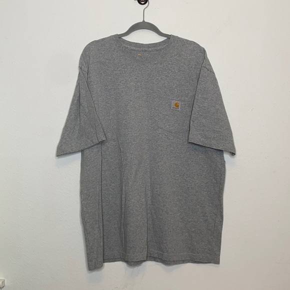 Carhartt Men's Gray Short Sleeve Shirt Front Pocket Casual Original Fit size XL - Picture 2 of 9